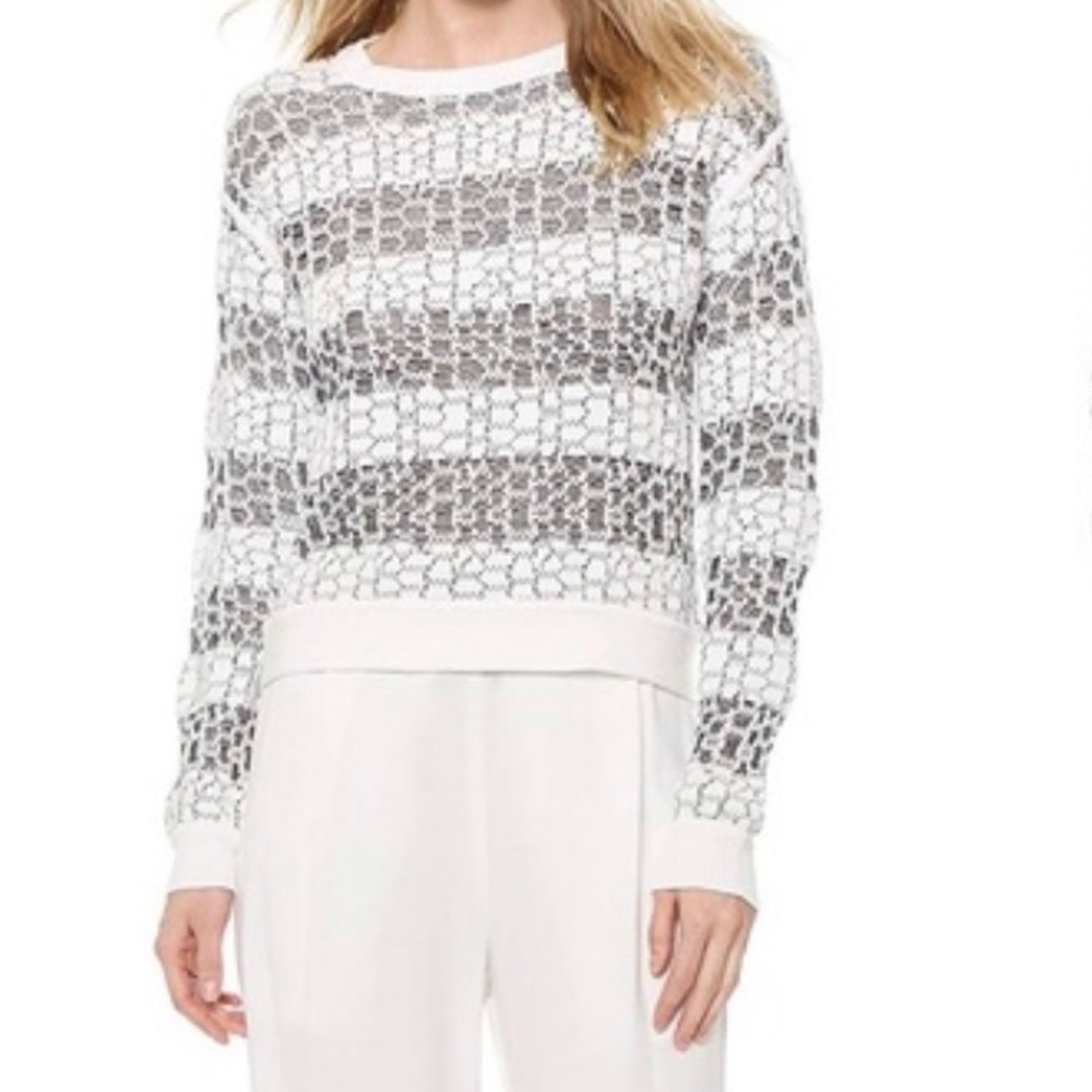 Derek Lam Crosby 10 Patterned High Low Sweater